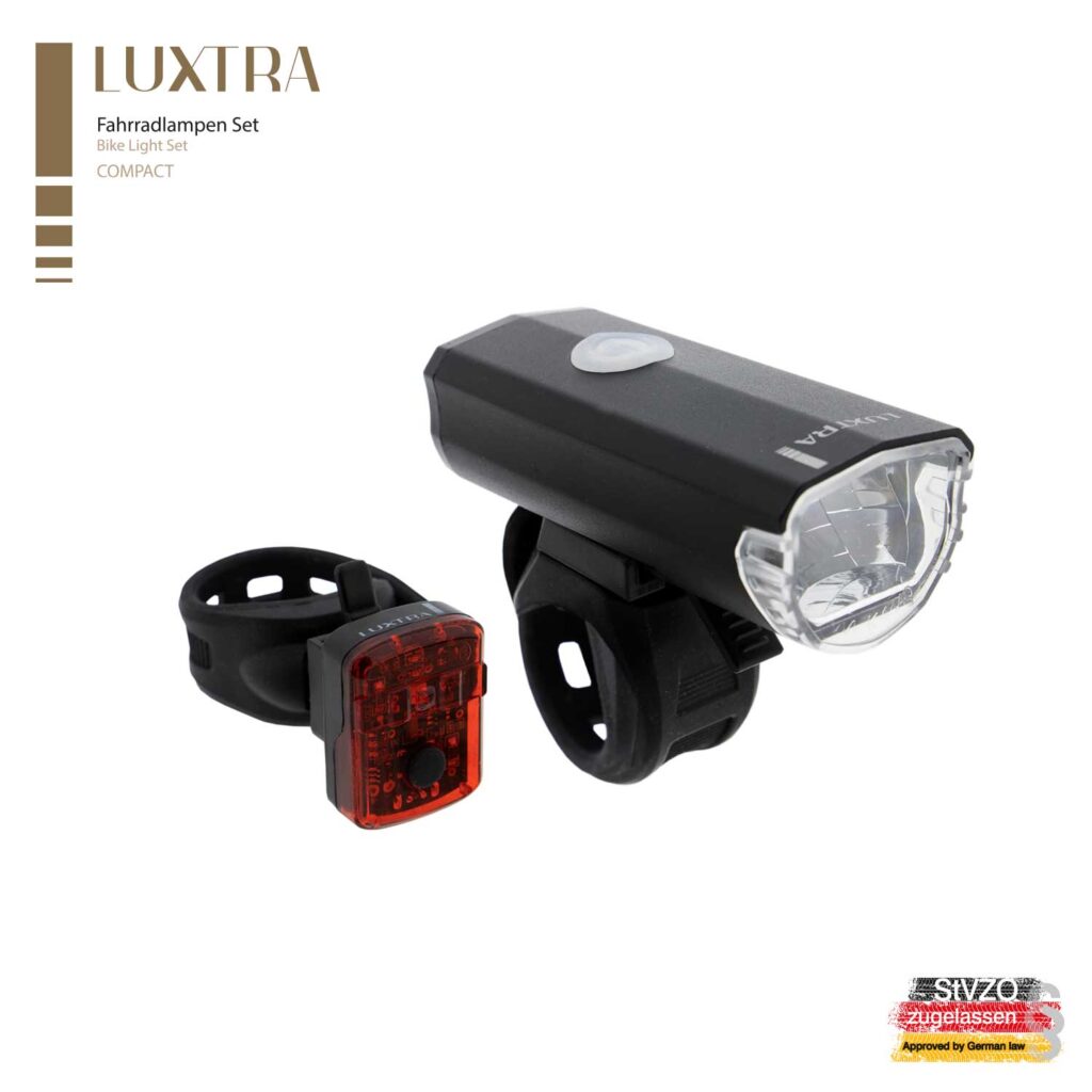 LUXTRA Fahrradlampen Set 30 Lux Luxtra